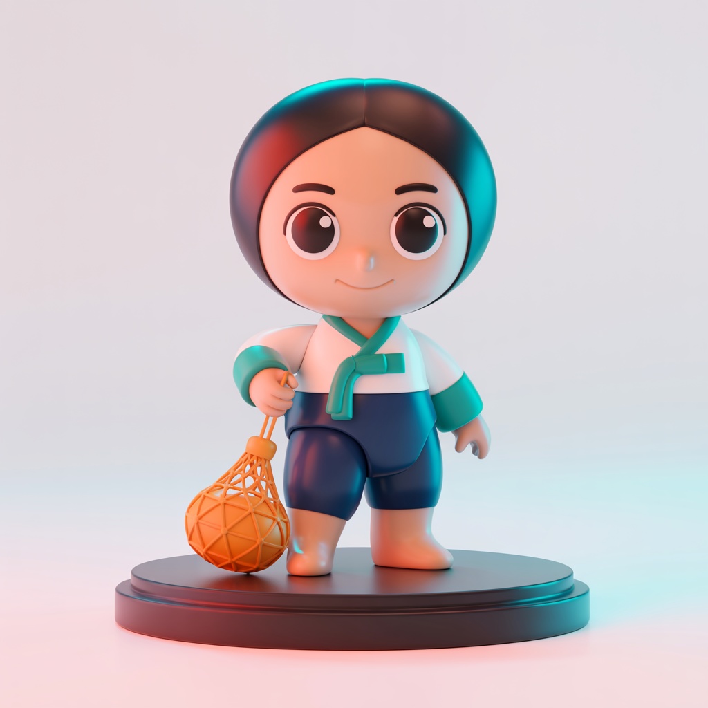 3D PVC 스탠딩 피규어 - 해녀 캐릭터